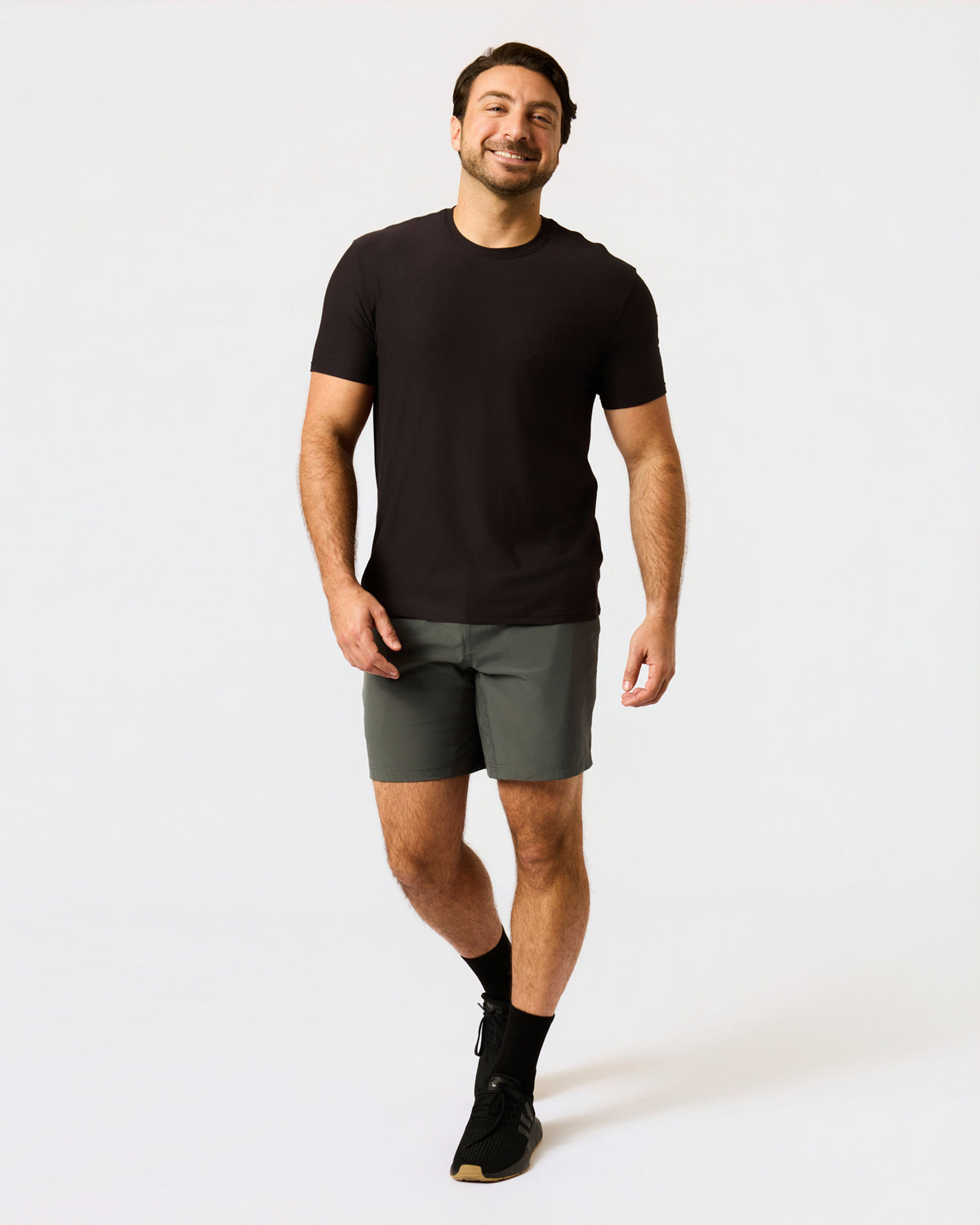 All Black Short Active Crew Neck 3-Pack