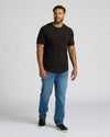 Black Tall Heavyweight Curved Hem Crew
