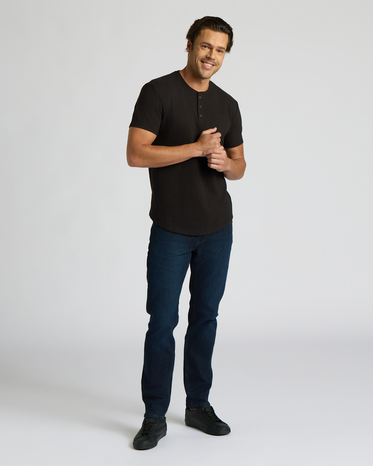 Heavyweight Curved Hem Henley 3-Pack