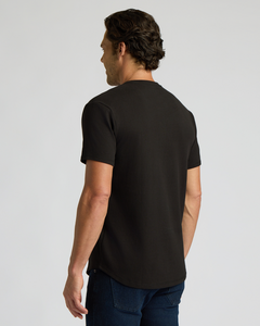 True ClassicBlack Heavyweight Curved Hem Henley
