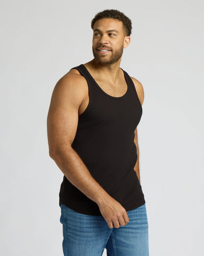 Ribbed Curved Hem Tank