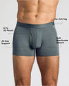 Carbon Boxer Trunks W/ Fly 3-Pack