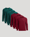 Seasonal Waffle Long Sleeve Henley 6-Pack set with a textured design.