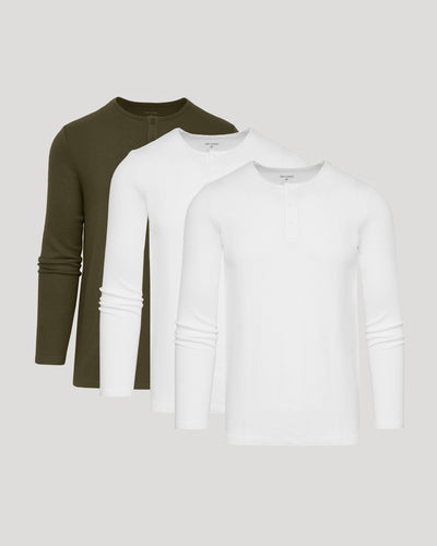 Waffle Long Sleeve Henley 3-Pack