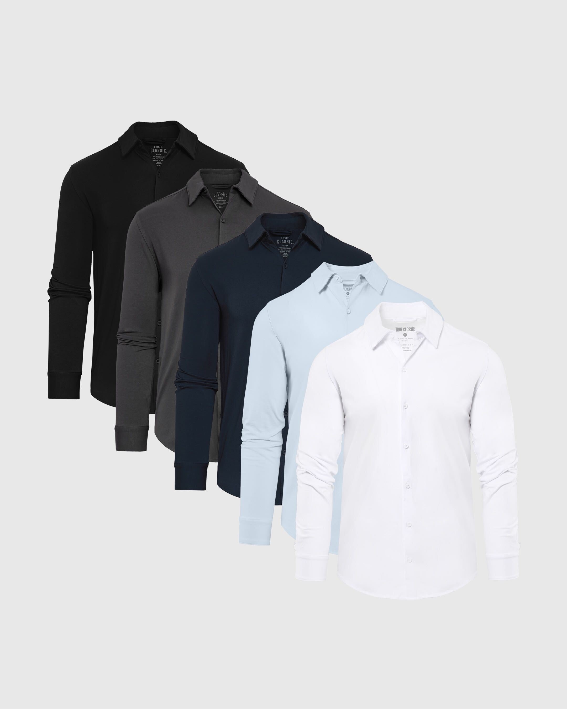 Weekday Knit Long Sleeve Button Up 5-Pack