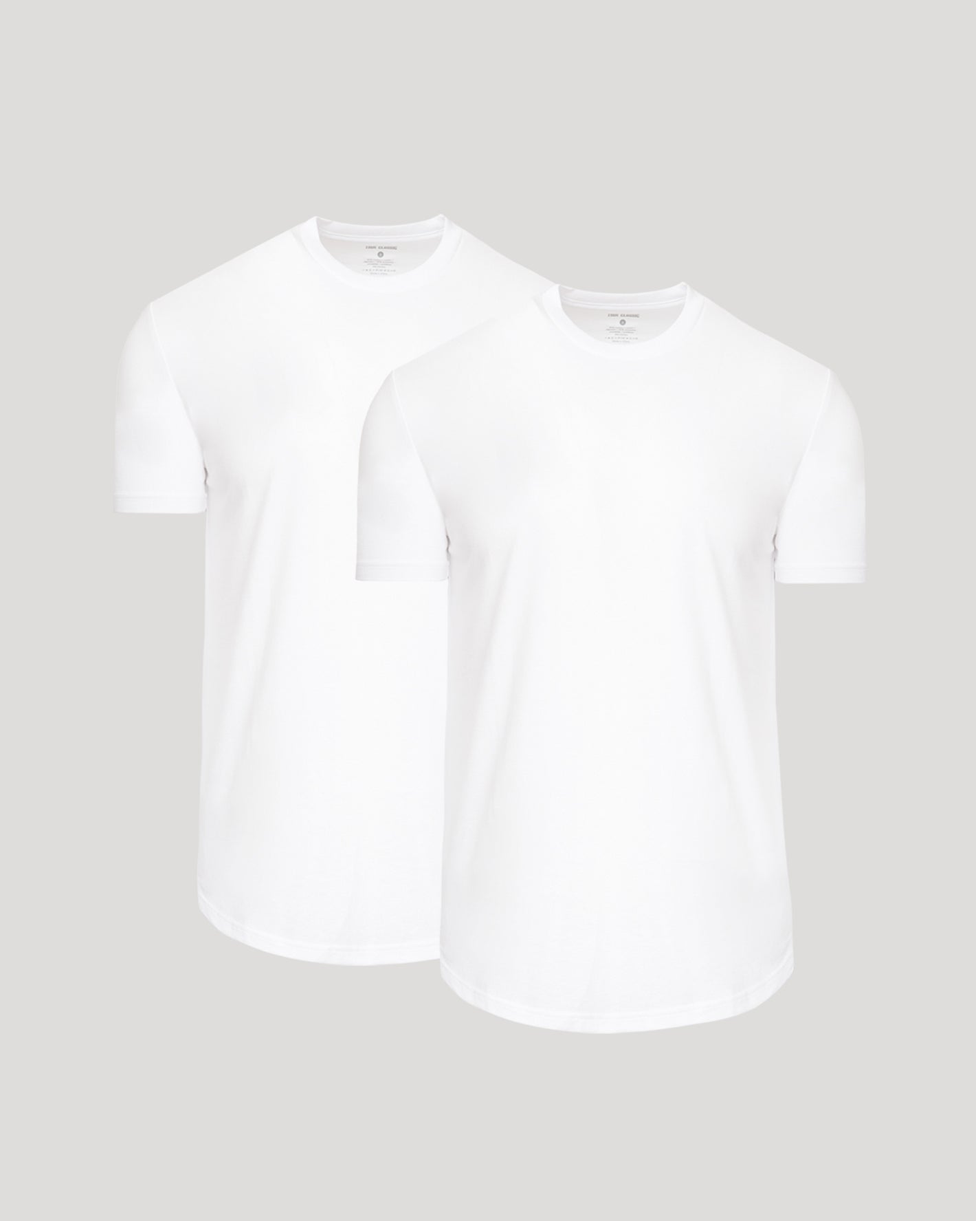White Curved Hem Classic Crew Neck 2-Pack against a neutral background.