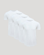 White Premium Pima Crew Curved Hem 4-Pack