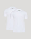 White Tall Premium Pima Polo 2-Pack, classic collar, three-button placket.