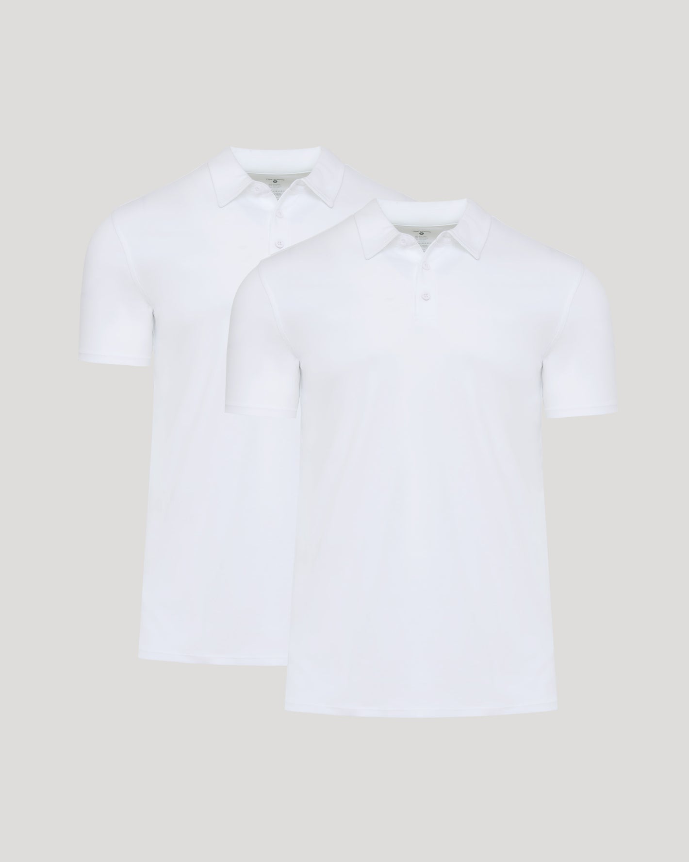White Tall Premium Pima Polo 2-Pack, classic collar, three-button placket.