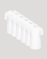 White Curved Hem Classic Crew Neck 6-Pack