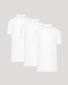 White Tall Active Polo 3-Pack, classic collars, buttoned plackets, overlapping.