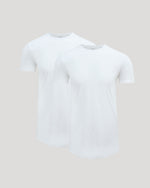 White Tall Premium Pima Crew Curved Hem 2-Pack