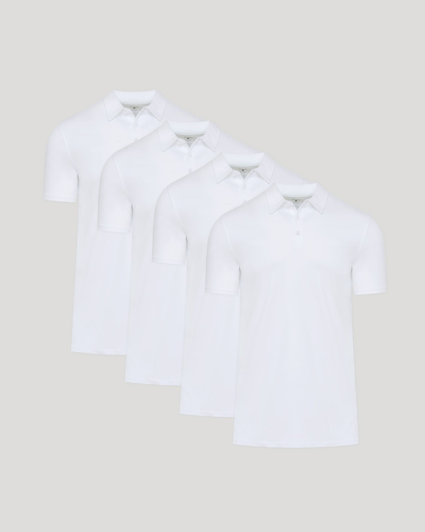 White Tall Premium Pima Polo 4-Pack, classic design with three-button placket.