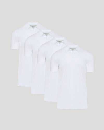 White Tall Premium Pima Polo 4-Pack