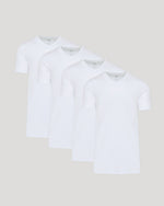 White Tall Premium Pima V-Neck 4-Pack