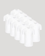 White Classic Tall Curved Hem Crew 10-Pack