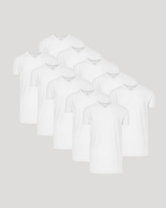 True ClassicMen's Tall Classic V-Neck T-Shirt arranged in a staggered layout.