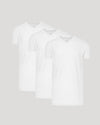 White Short Sleeve Tall Classic V-Neck 3-Pack neatly overlapped display.