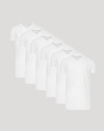 White Short Sleeve Tall Classic V-Neck 6-Pack
