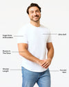 All White Short Classic Curved Hem Crew 6-Pack