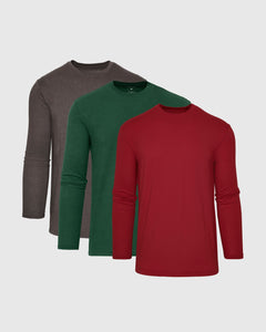 True ClassicWinter Colors Long Sleeve Crew 3-Pack