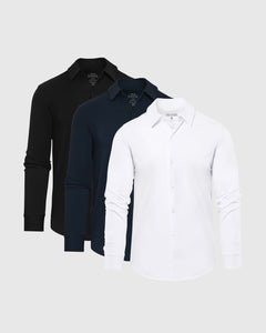 True ClassicThe Base Long Sleeve Knit Shirt 3-Pack