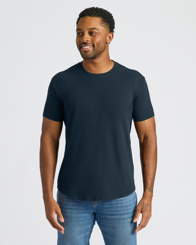 Classic Curved Hem Crew Neck
