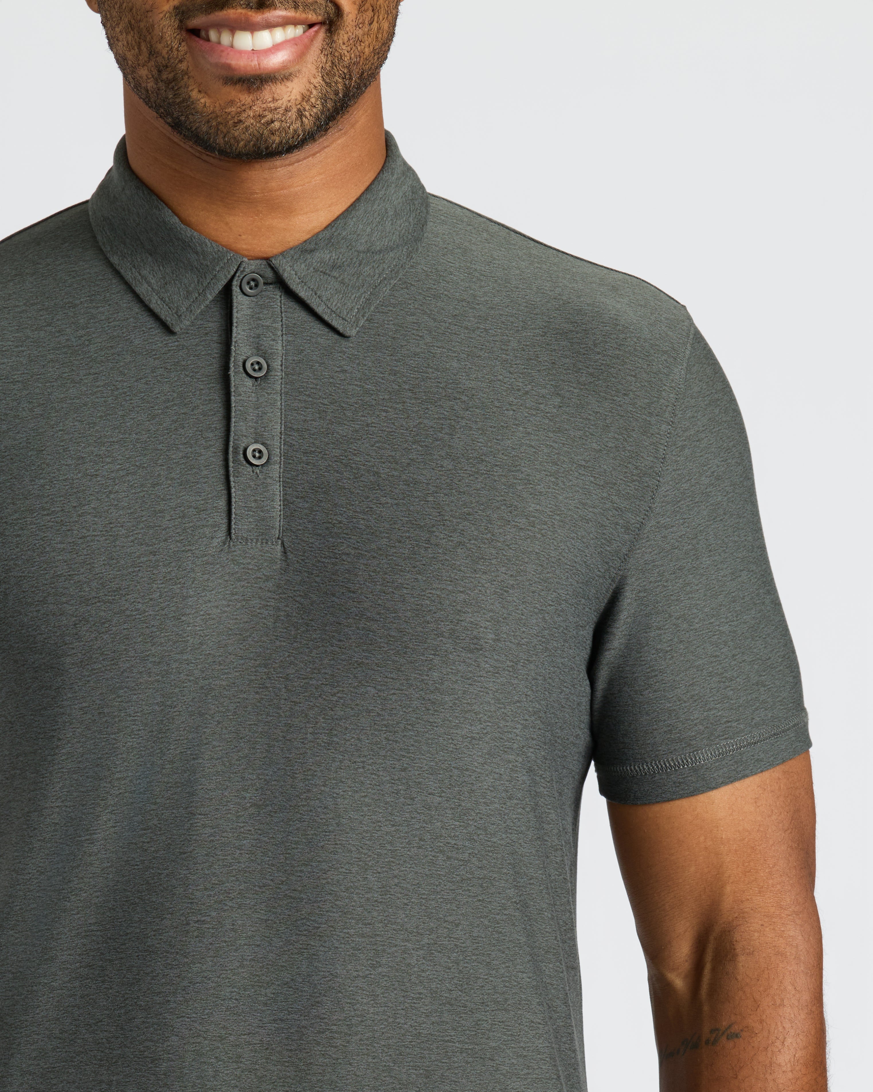 Men's Heather Charcoal Gray Polo Shirt - True Classic