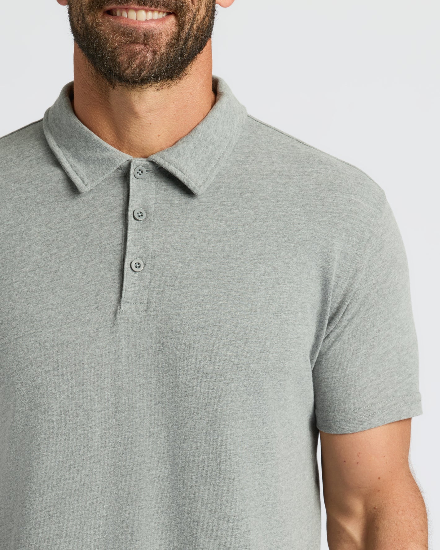 True Classic Men’s Classic Short Sleeve Polo Shirt on model.
