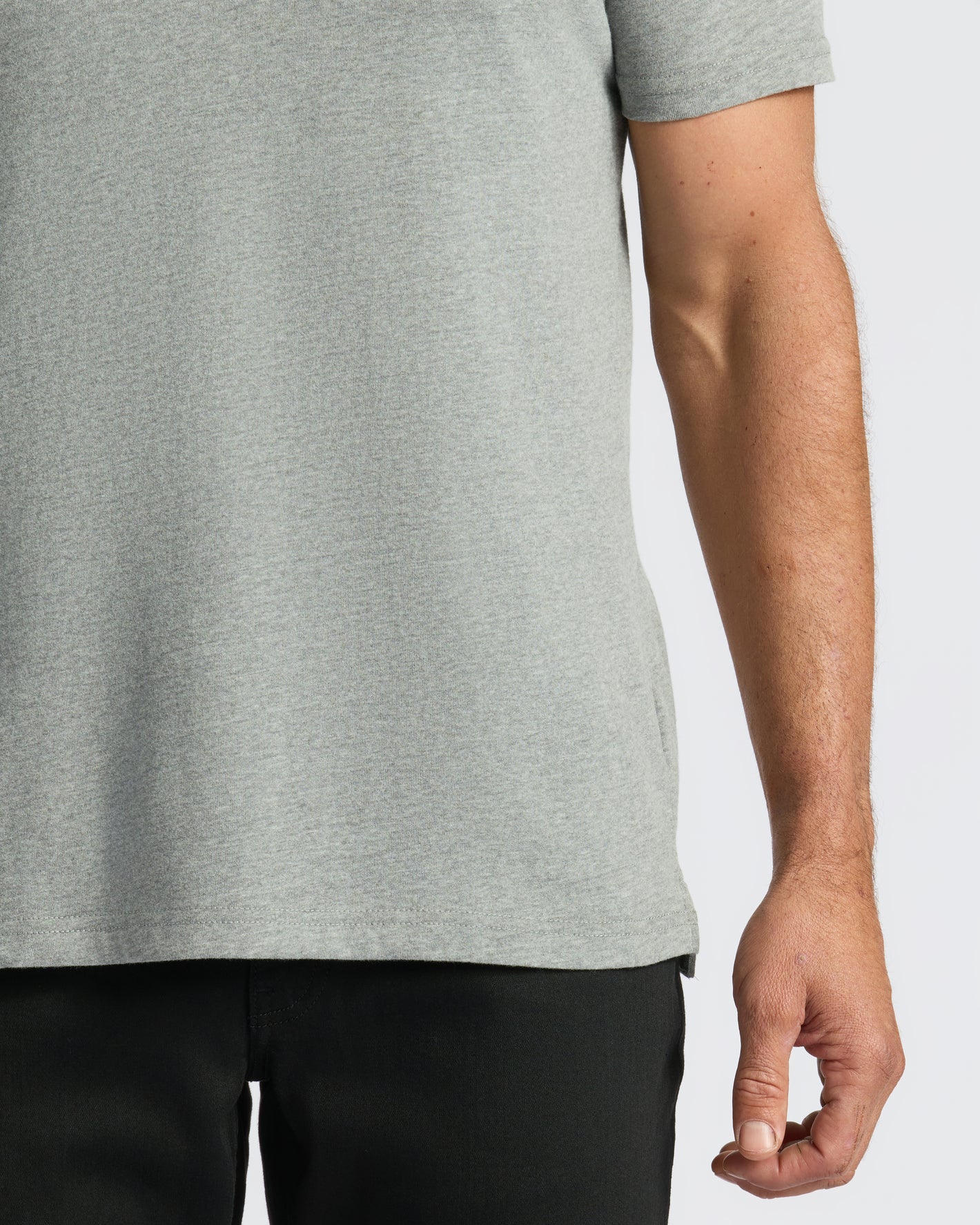 True Classic Men’s Classic Short Sleeve Polo Shirt in light heather-gray.