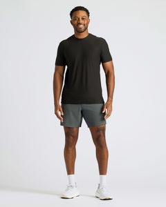 True ClassicMan wearing True Classic Men's Active Crew Neck T-Shirt, smiling.
