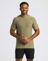 Heather Military Green Active Crew Neck Tee