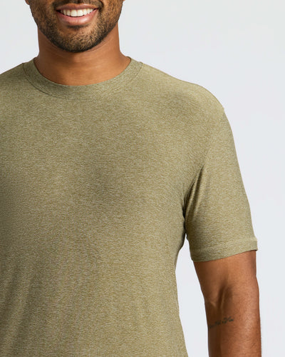 Active Crew Neck - Heather Military Green