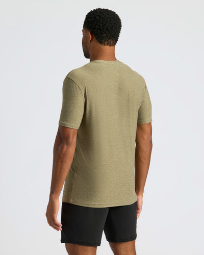 Active Crew Neck - Heather Military Green