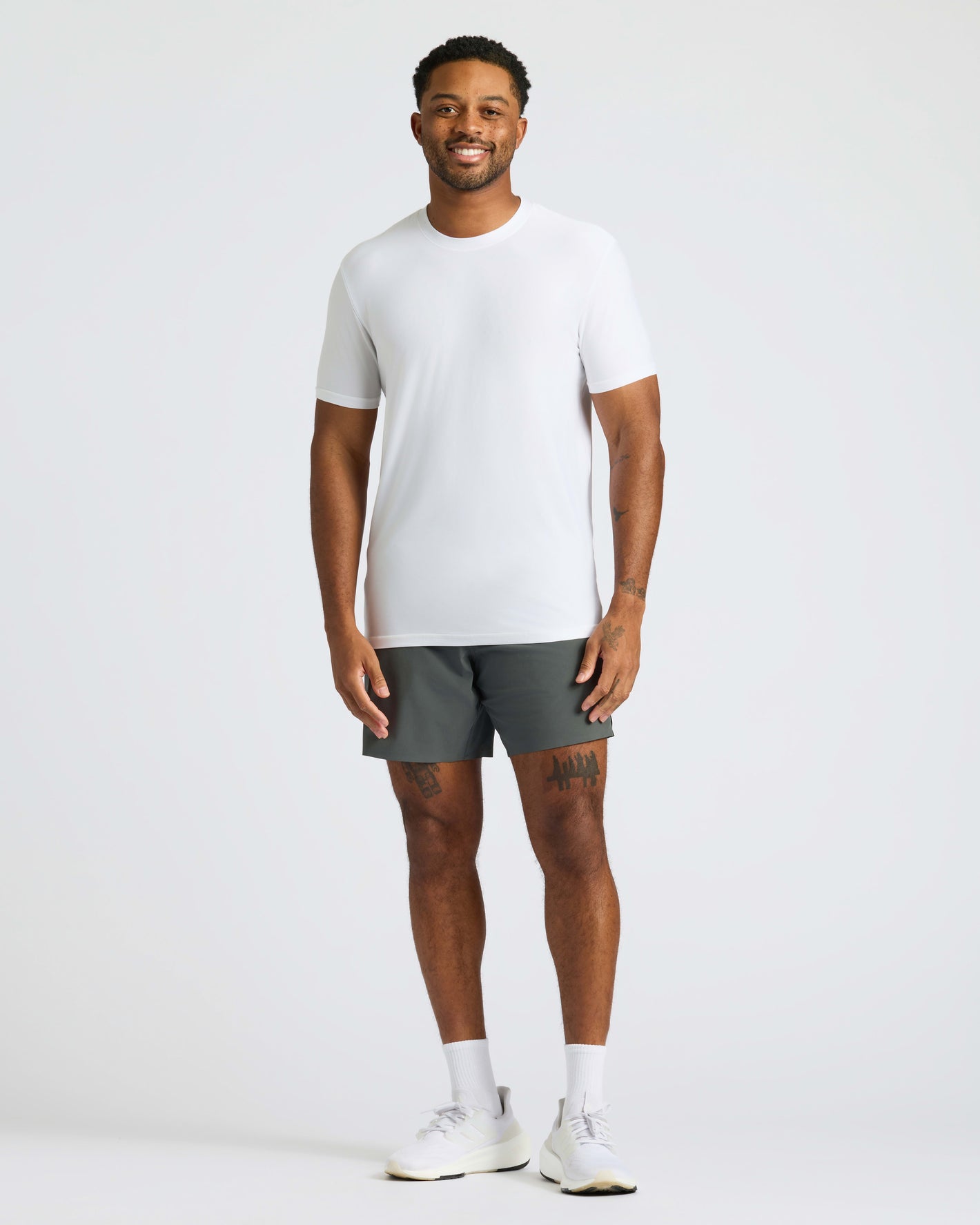 White Active Crew Neck Tee