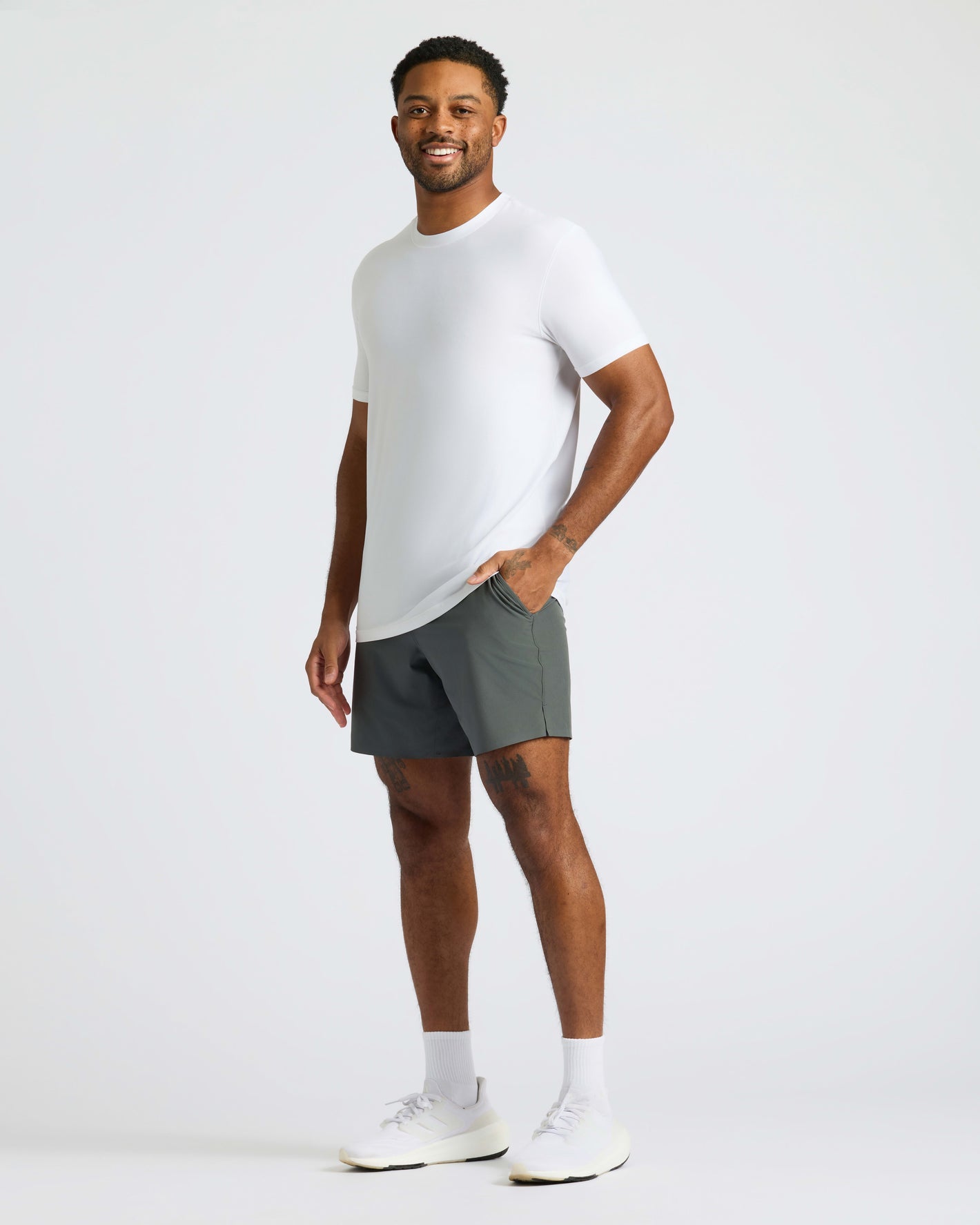 White Active Crew Neck Tee