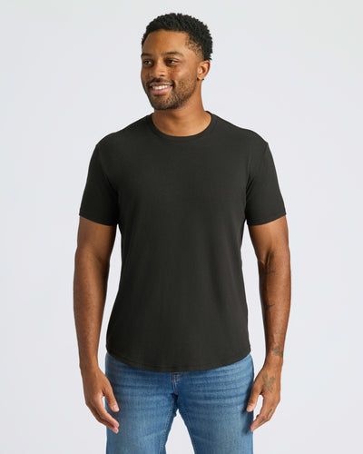 Black Curved Hem Classic Crew Neck 3-Pack