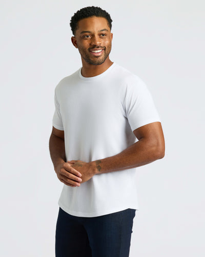 White Curved Hem Classic Crew Neck 3-Pack