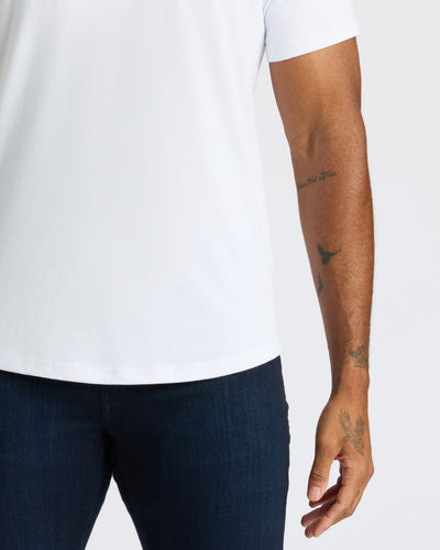 White Curved Hem Classic Crew Neck 3-Pack
