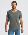 True Classic Men's V-Neck T-Shirt, soft cotton blend, tailored short sleeve.