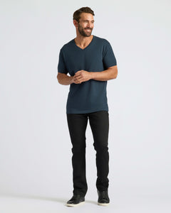 True ClassicTrue Classic Men’s V-Neck T Shirt – Soft Cotton Blend Fit, Tailored Short Sleeve Tee