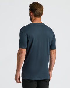 True ClassicTrue Classic Men’s V-Neck T Shirt - Back view, short sleeve, tailored fit.