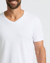 Smiling man wearing All White Classic V-Neck 10-Pack shirt.