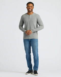 True ClassicTrue Classic Men’s Long Sleeve Henley, soft cotton blend, classic 3-button style.