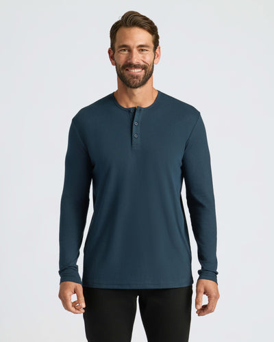 Classic Long Sleeve Henley - Navy