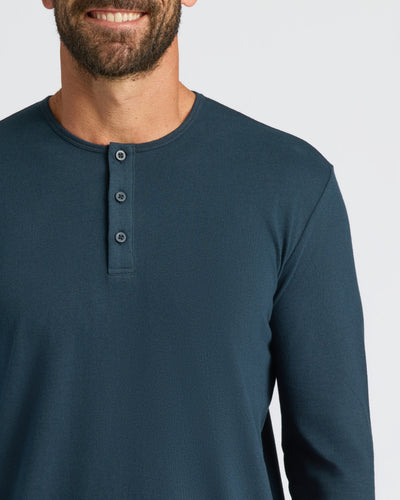 Classic Long Sleeve Henley - Navy