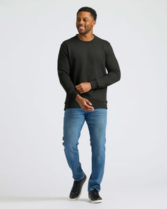 True ClassicBlack Fleece French Terry Pullover Crew Neck