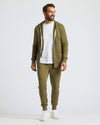 Military Green Fleece French Terry Zip Hoodie