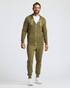 Military Green Fleece French Terry Zip Hoodie