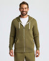 Military Green Fleece French Terry Zip Hoodie